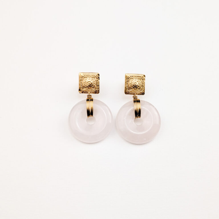 Boucles TINAWA Quartz Rose